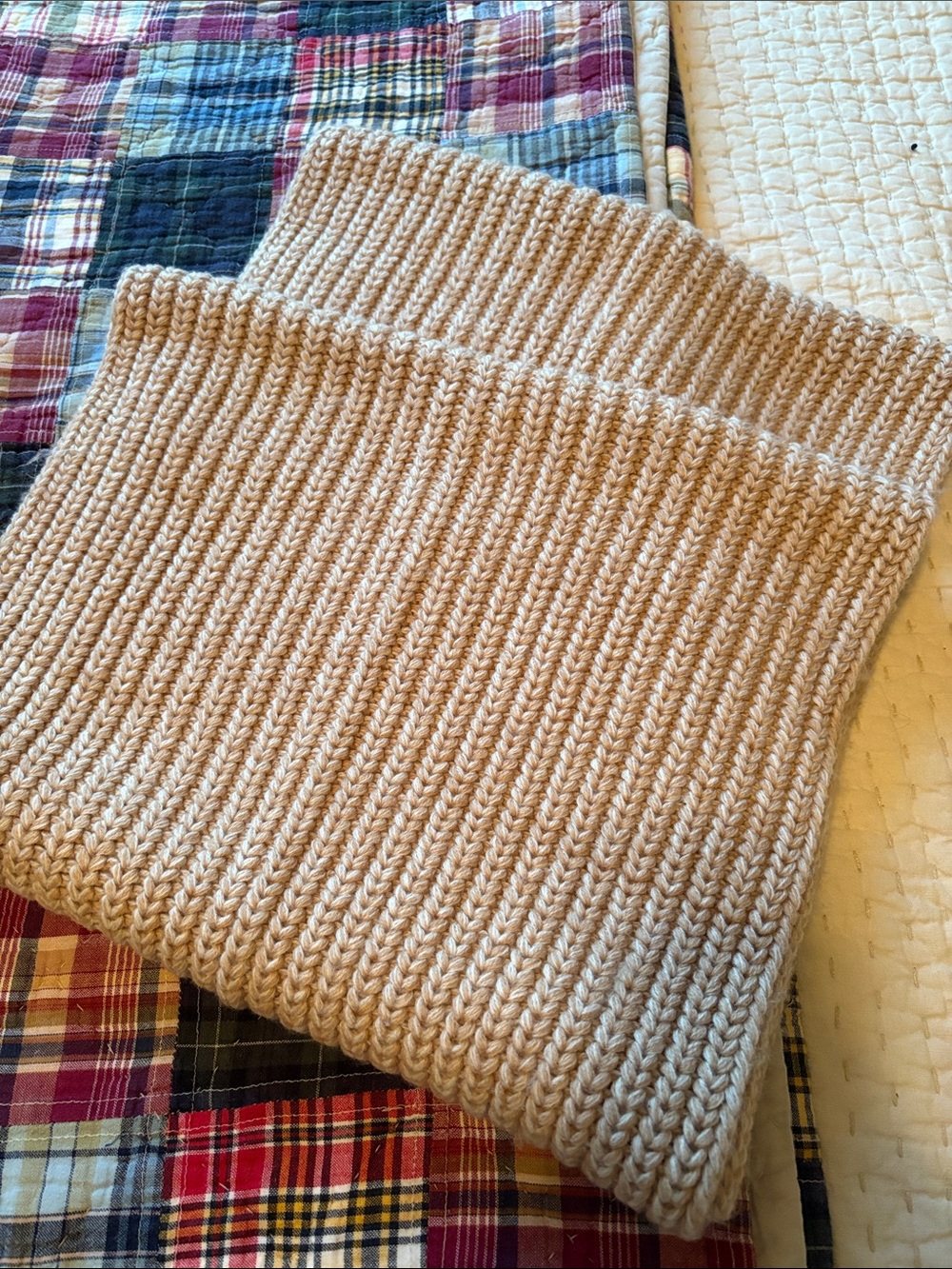 J. Crew Ribbed Knit Scarf - Beige
